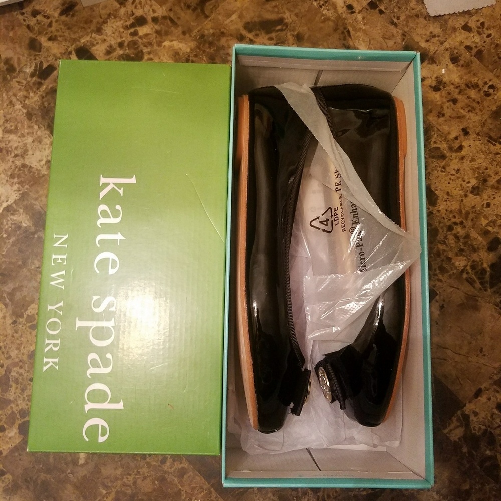 Kate Spade Fontana Too Patent Leather Black Flats - Picture 3 of 6